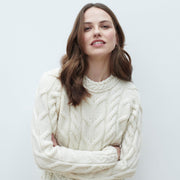 Listowel Ladies Aran Natural Cabled Sweater