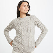 Listowel Ladies Aran Oat Cabled Sweater