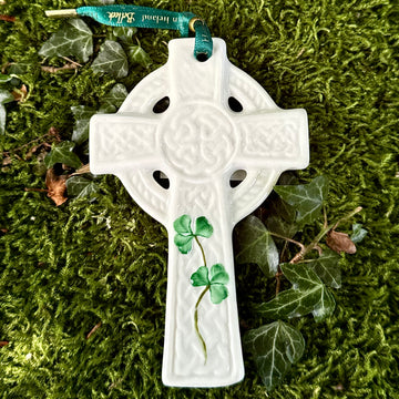 Belleek St Kieran's Celtic Cross Ornament