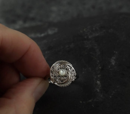 Celtic Warrior Ring With Pearl