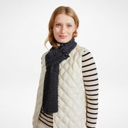 Ballina Aran Buttoned Charcoal Loop Scarf