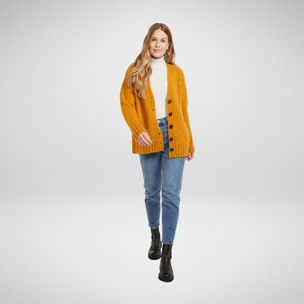 Bonny Glen Ladies Tweed Yellow Cardigan