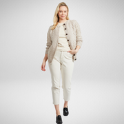 Breaffy Ladies Aran Oat Cardigan