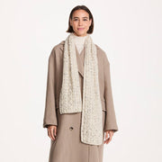 Flecked Cream Worsted Aran Scarf