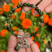 Connemara Marble Trinity Knot Charm Horseshoe Style Bracelet