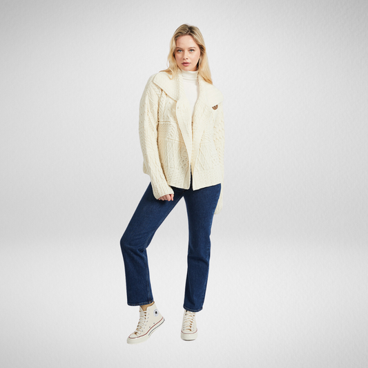 Céide Ladies Aran Cardigan