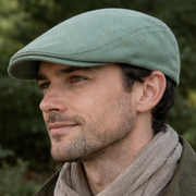 Traditional Flat Cap Linen Green