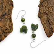 Carved Shamrock With Bead Earrings