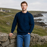 Inisheer Traditional Natural Mens Aran Navy Sweater