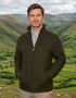 Donegal Herringbone Walking Jacket - Olive Brown Tones Overcheck