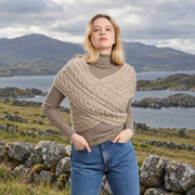 Corrib Crossover Oat Aran Wrap