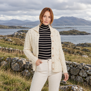Belcarra Ladies Natural Aran Cardigan