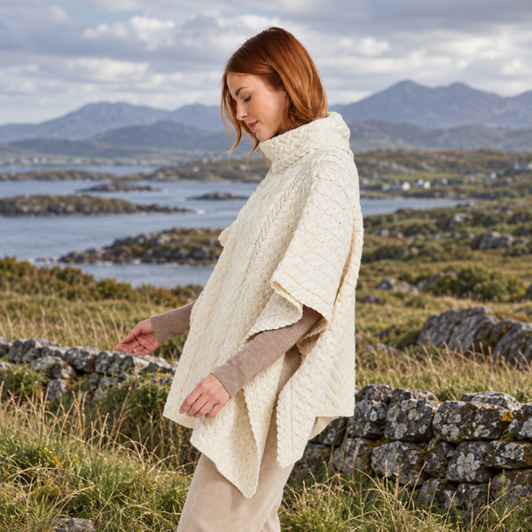 Torc Ladies Natural Aran Poncho