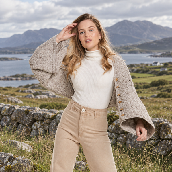 Glenbeigh Oat Aran Poncho