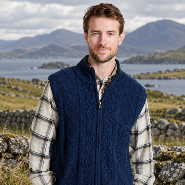 Mens Navy Shetland Body Warmer