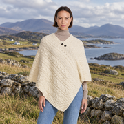 Light Ladies Natural Aran Poncho