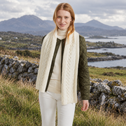 Kilconnell Plaited Aran Natural Scarf