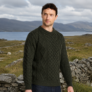 Moher Traditional Green Aran Sweater