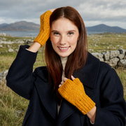 Glenfarne Nepped Yellow Fingerless Mitts