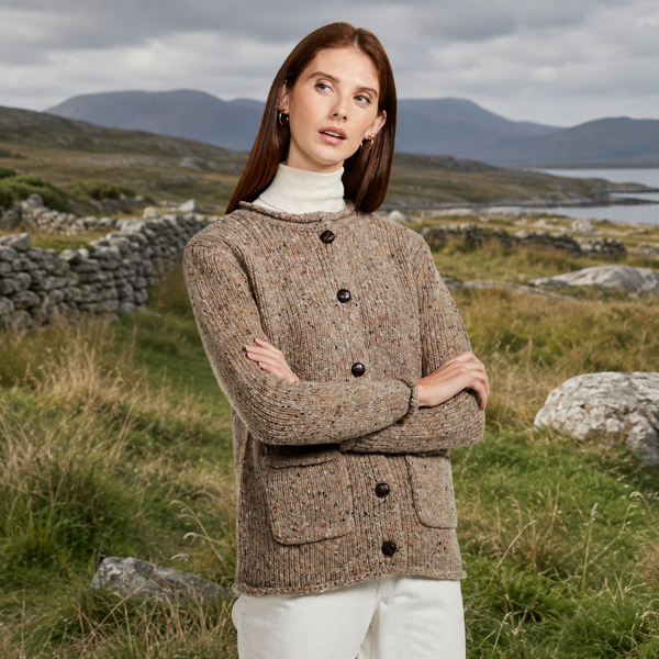 Avondale Ladies Tweed Oat Cardigan