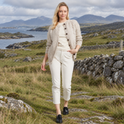 Breaffy Ladies Aran Oat Cardigan