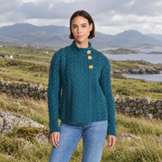 Louisburgh Ladies Cable Aran Atlantic Cardigan