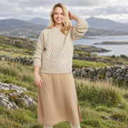 Kilronan Aran Ladies Oat Honeycomb Sweater