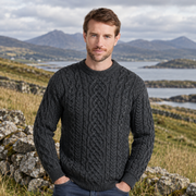Inishturk Mens Aran Charcoal Sweater