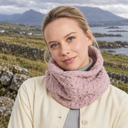 Newport Aran Pink Cable Snood