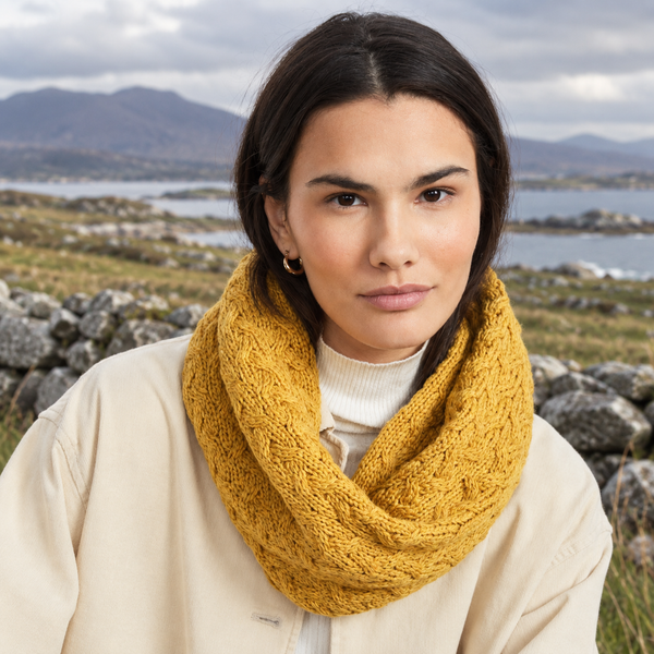 Newport Aran Yellow Cable Snood