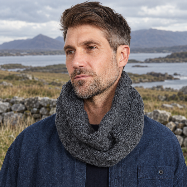 Newport Aran Charcoal Cable Snood