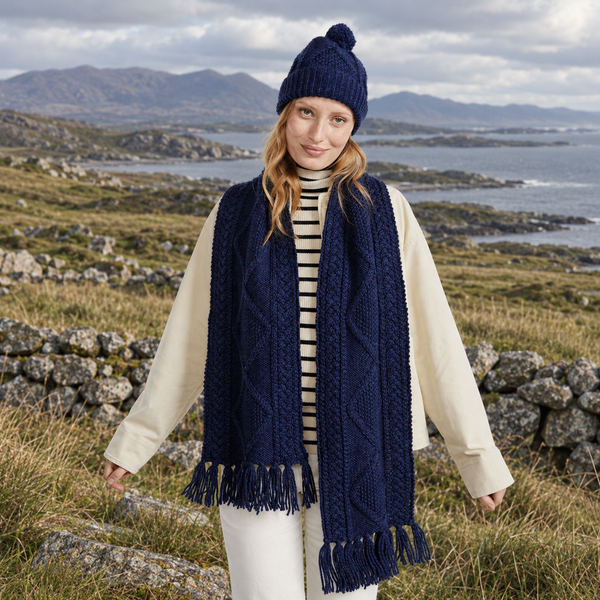 Kinard Aran Navy Ski Hat