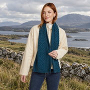 Kilconnell Plaited Aran Turquoise Scarf