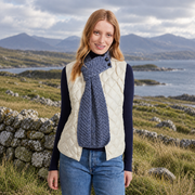 Ballina Aran Buttoned Denim Loop Scarf