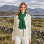 Ballina Aran Buttoned Green Loop Scarf