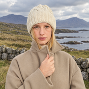 Mulranny Natural Aran Diamond Stitch Hat