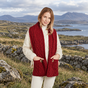 Moy Red Aran Pocket Scarf