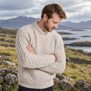Kilronan Aran Mens Oat Honeycomb Sweater