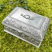 Vintage Celtic Jewelry Box with Claddagh Design Medium