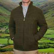 Donegal Wool Tweed Walking Jacket - Olive Overcheck