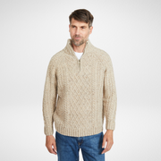 Drummin Oat Aran Mens Zip Troyer