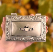Vintage Celtic Jewelry Box with Claddagh Design Small