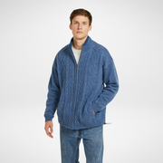 Farmleigh Lined Wool Denim Mens Cardigan