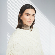 Glencar Ladies Classic Aran Natural Poncho