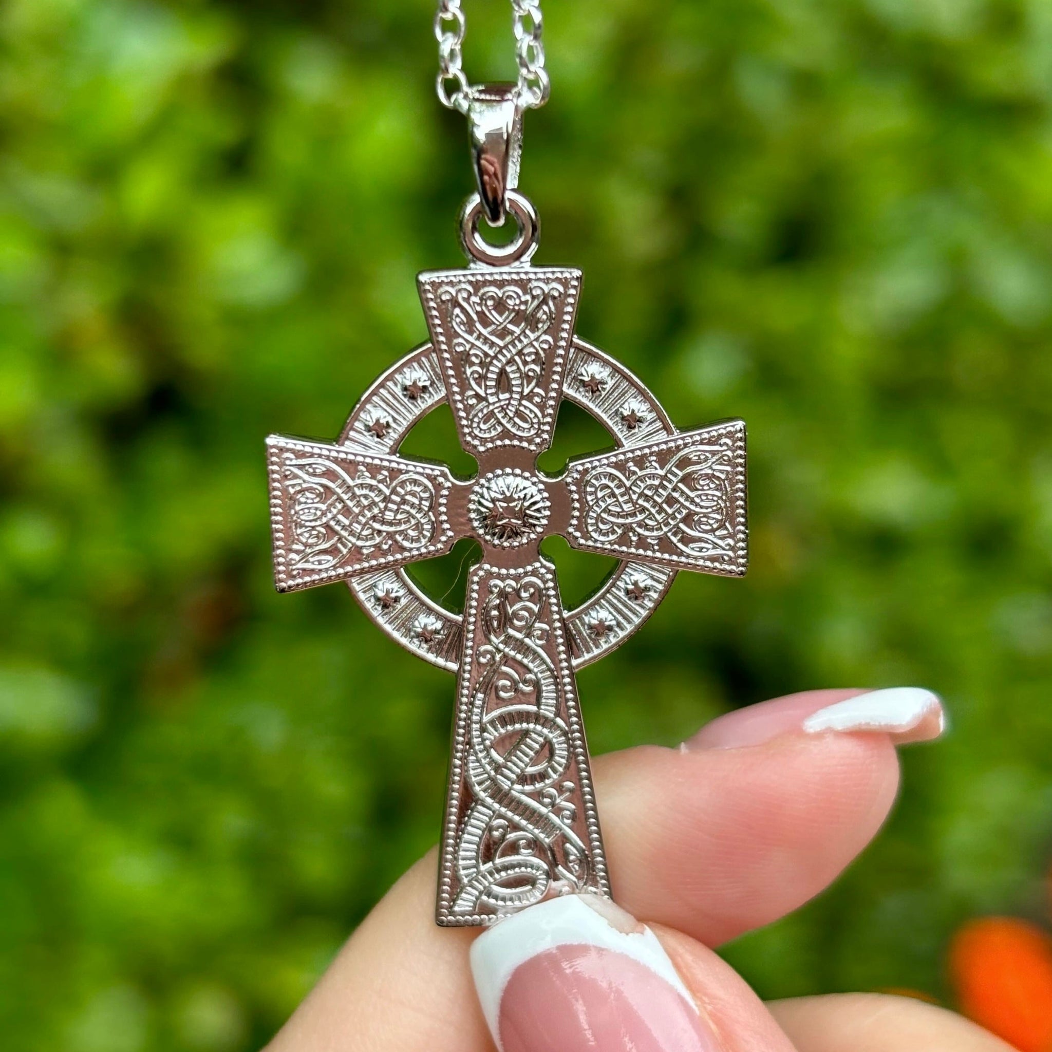 Medium Silver Celtic Warrior Cross Necklace