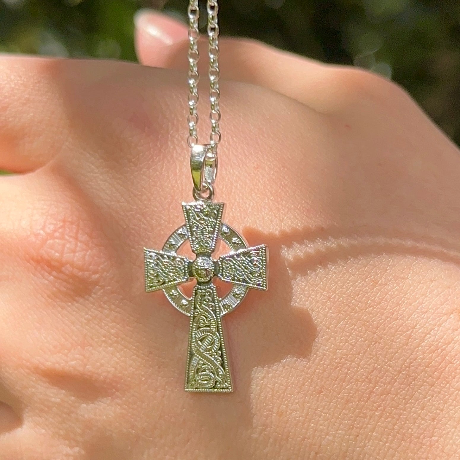 Medium Silver Celtic Warrior Cross Necklace