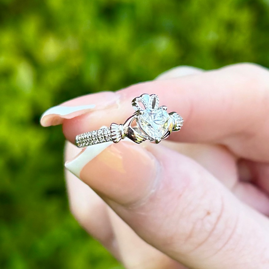 April Birthstone Claddagh Ring