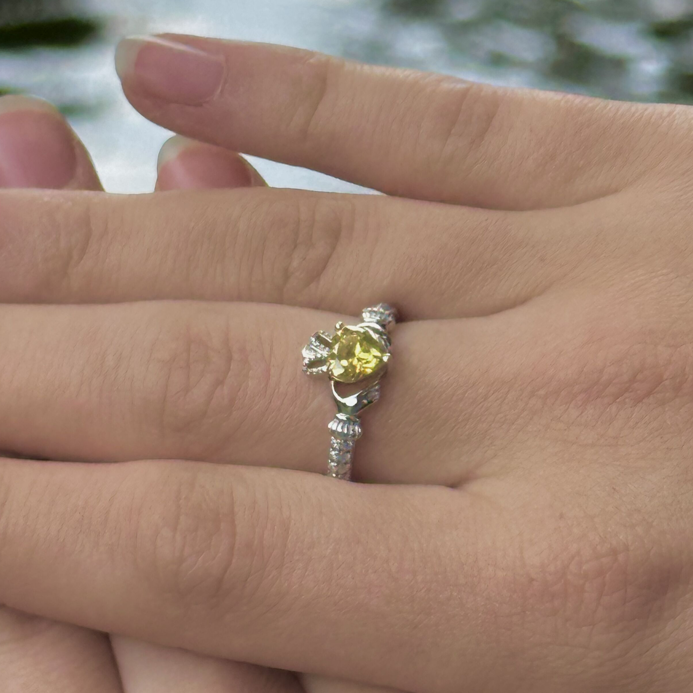 November Birthstone Claddagh Ring