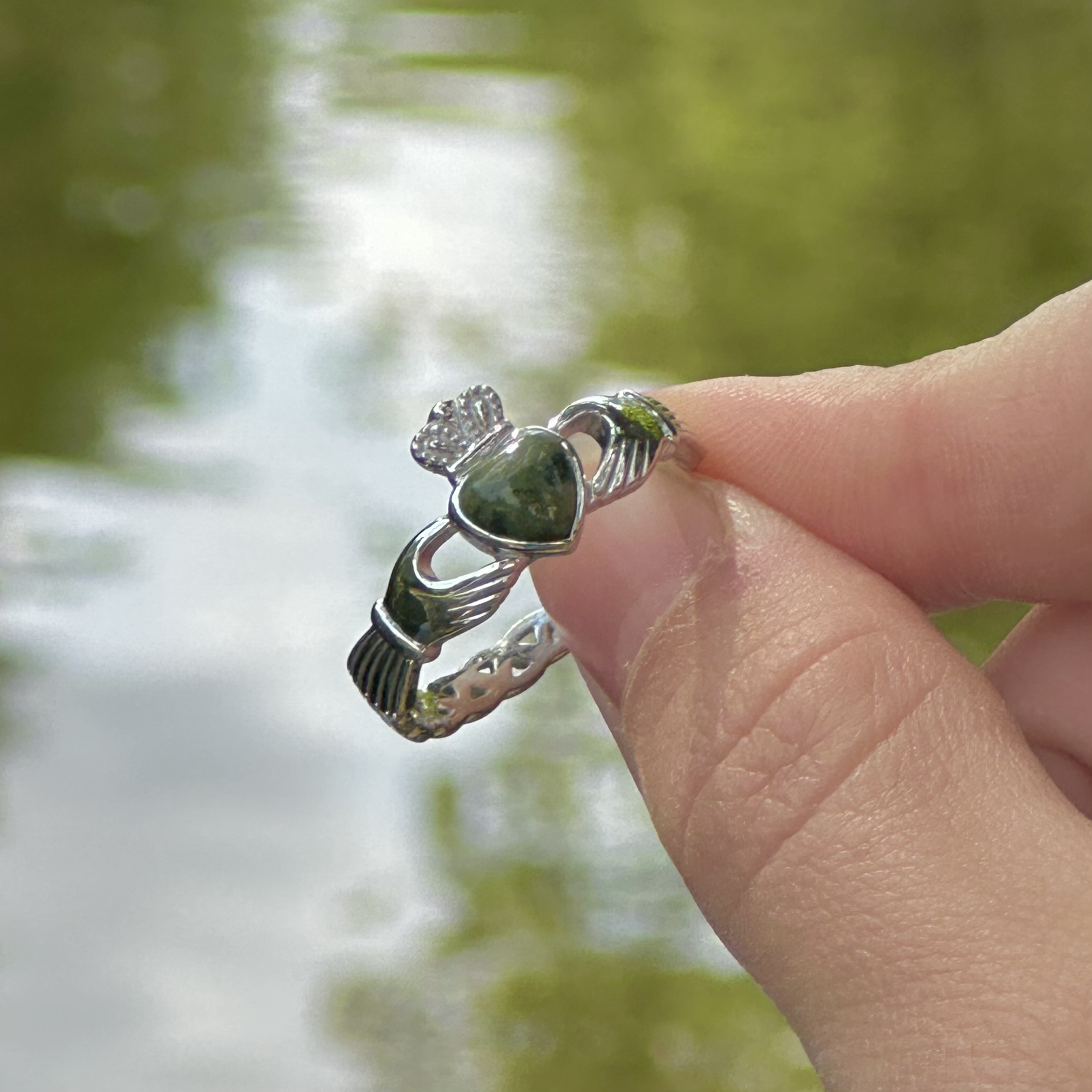Connemara Marble Claddagh Ring