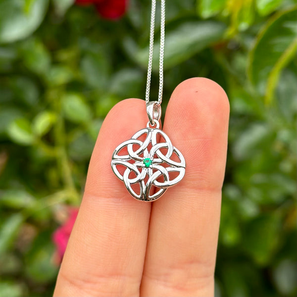 Emerald Celtic Knot Pendant